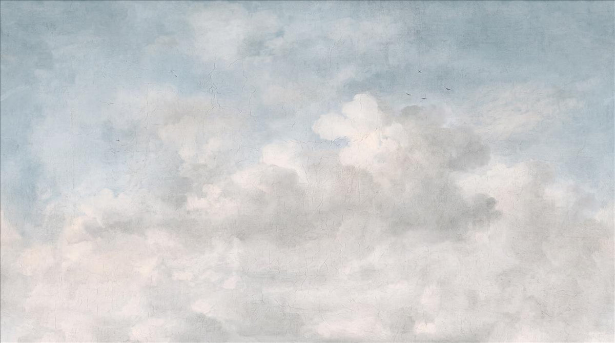 Blue Pale Clouds Wallpaper Mural