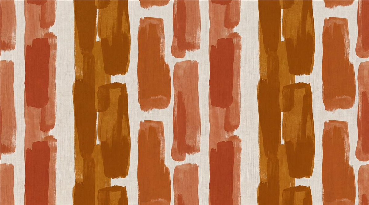 Terracotta Orange Brush Bars Abstract Wallpaper Mural