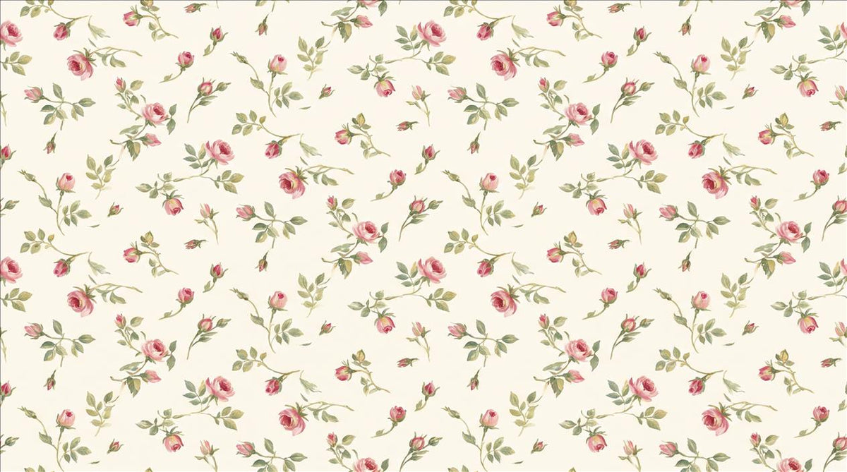 Cream Pink Roses Wallpaper Mural