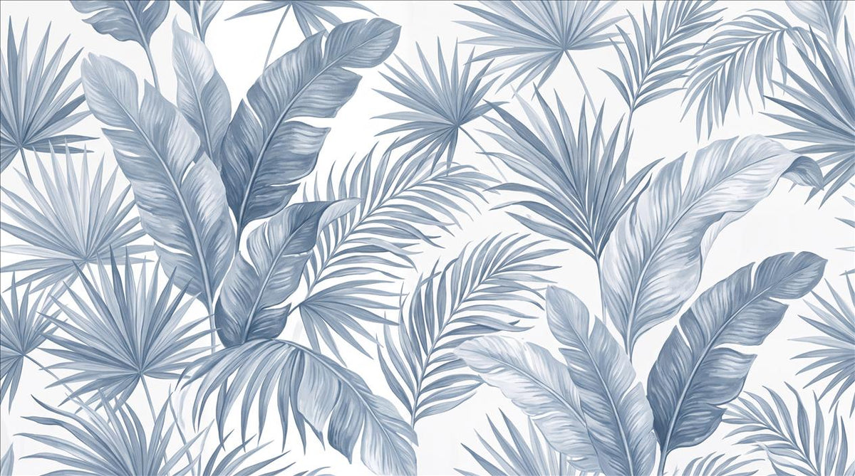 Blue Fan Palms Wallpaper Mural