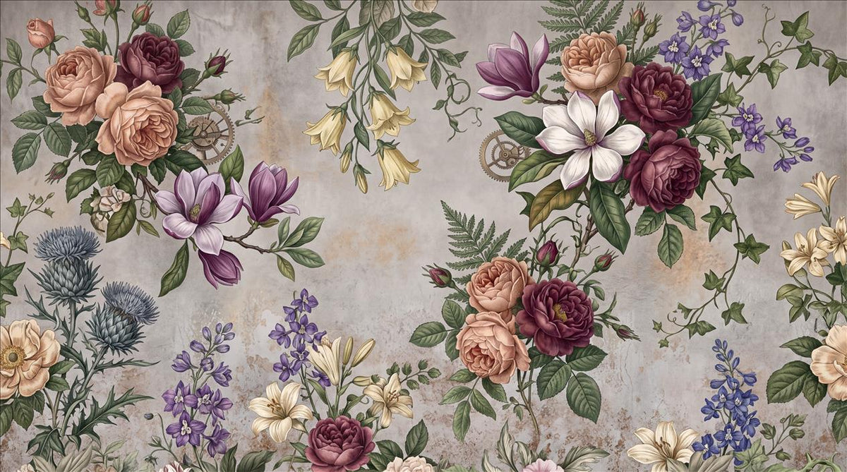 custom botanical neutral interior stick on removable non woven vinyl wallpaper main