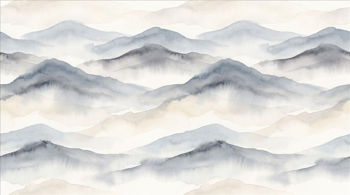 Blue Mountain Silhouettes Wallpaper Mural