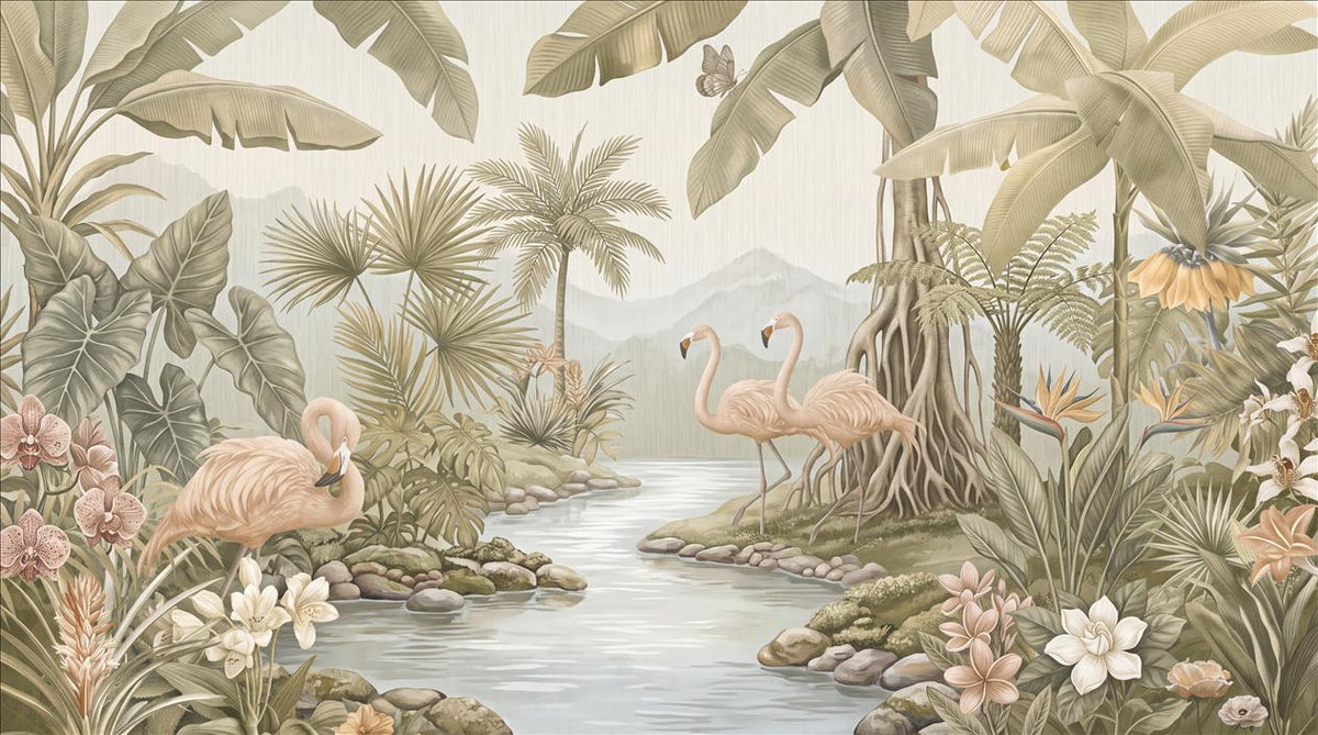 custom botanical neutral interior stick on removable non woven vinyl wallpaper main