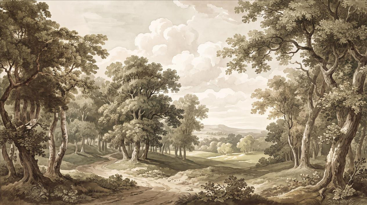 Brown Rural Path Forest Wallpaper Mural