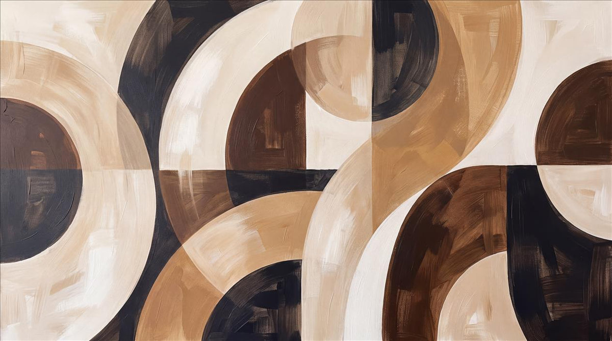 Brown Curling Forms Abstract Wallpaper Mural