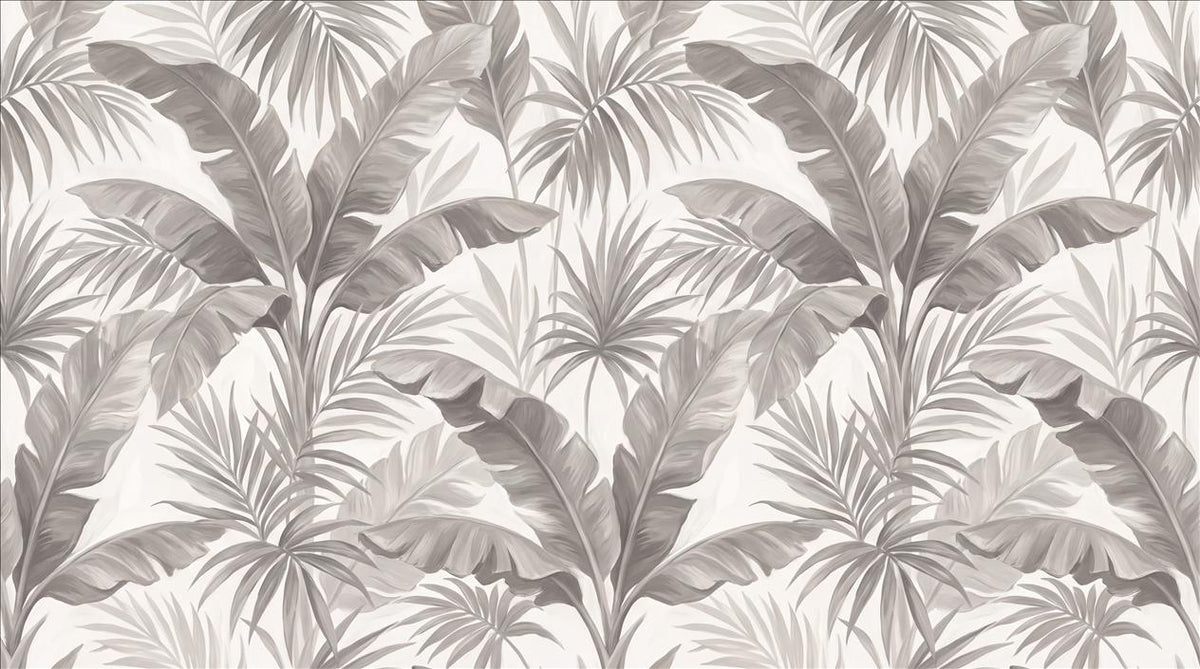 Grey Palm Silhouettes Wallpaper Mural