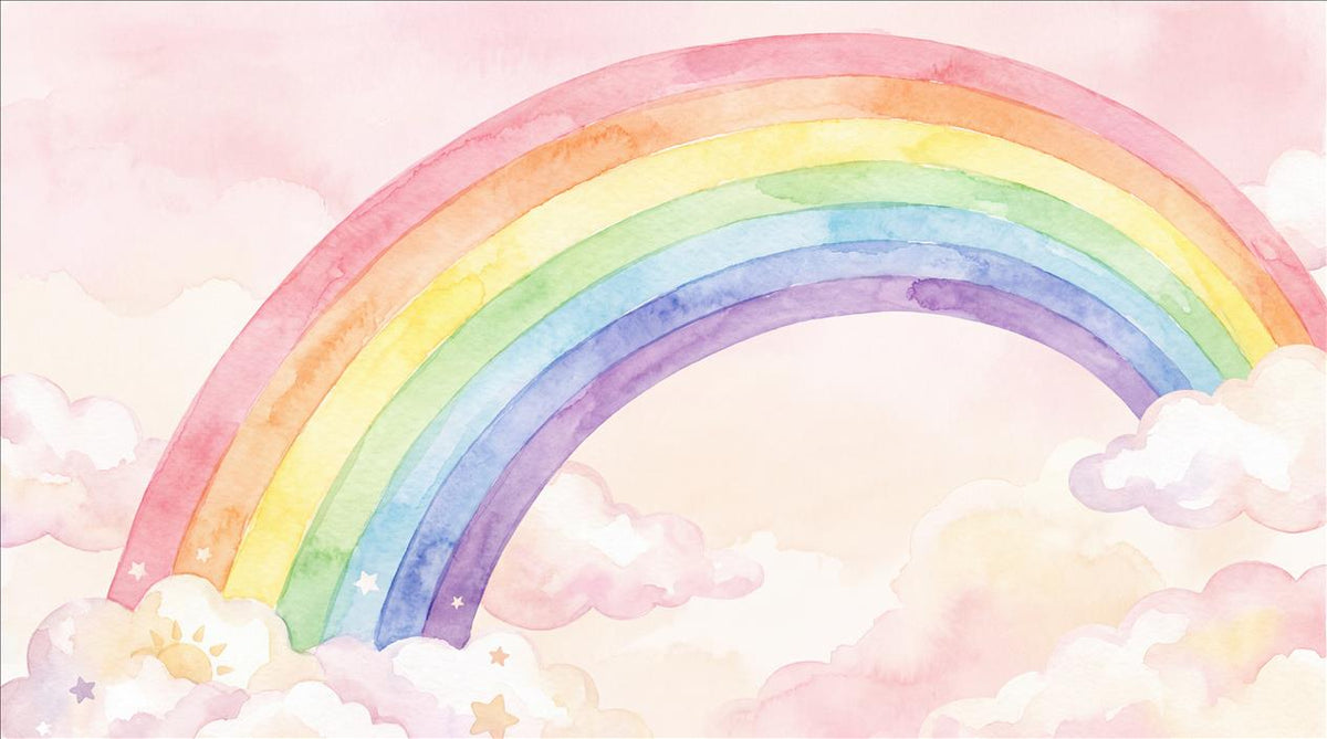 Pink Large Pastel Rainbow Wallpaper Mural