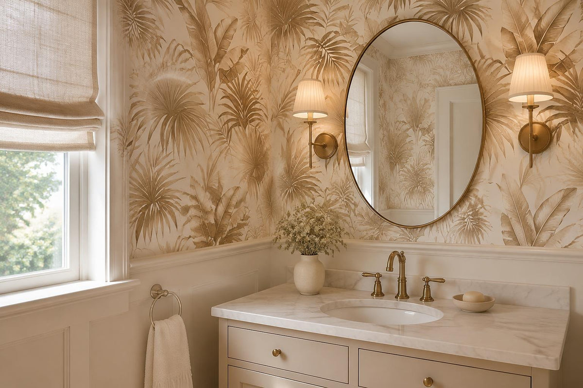 custom botanical neutral kids room peel and stick removable non woven vinyl wall scene