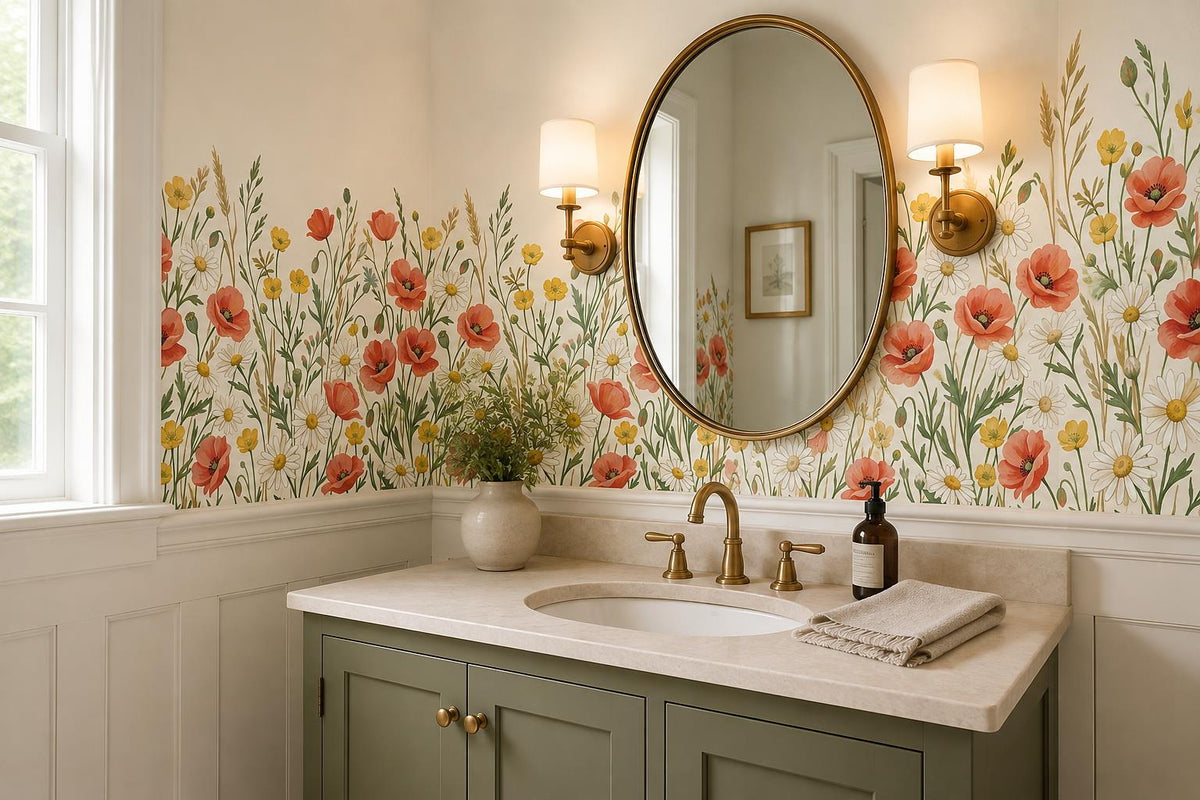 custom botanical neutral kids room peel and stick removable non woven vinyl wall scene