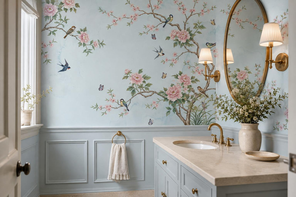 custom botanical neutral kids room peel and stick removable non woven vinyl wall scene
