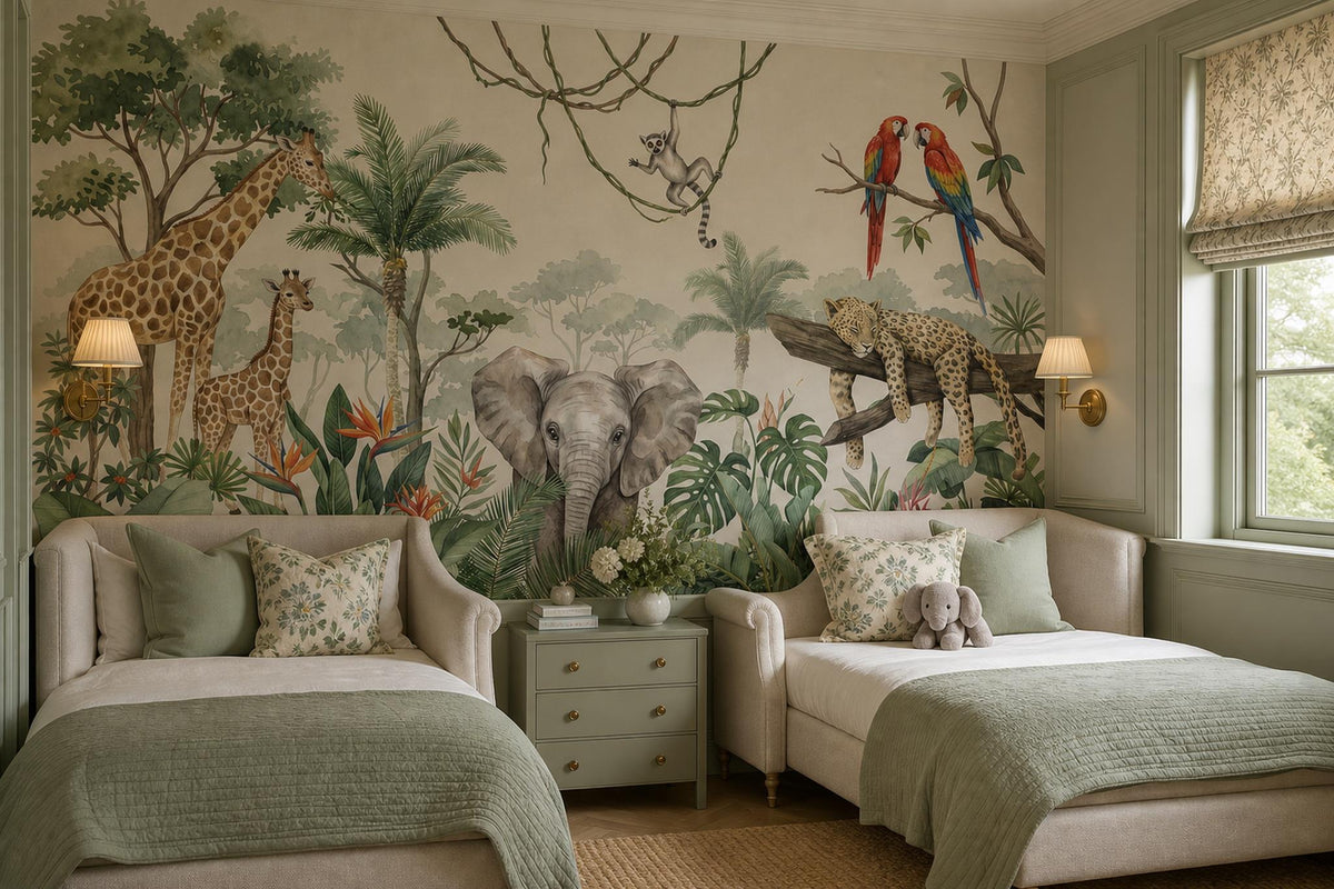 custom botanical neutral kids room self adhesive removable non woven vinyl wallp scene