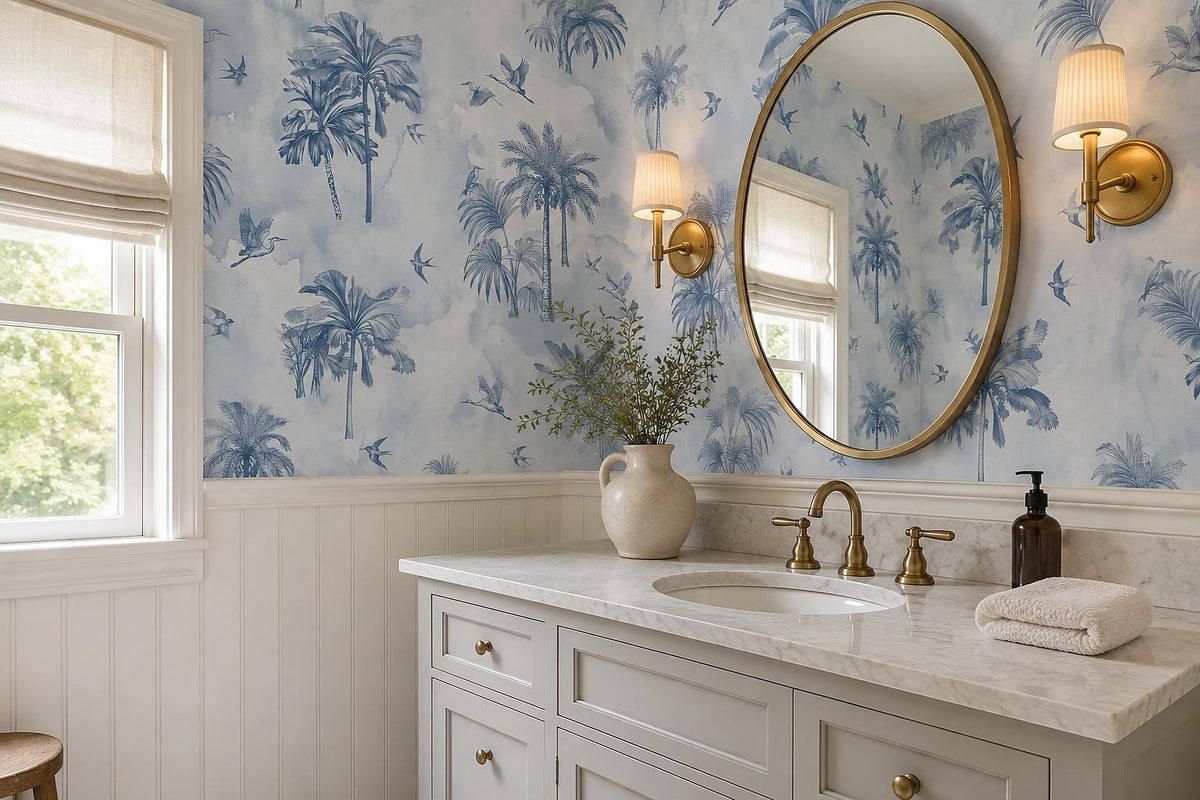 custom botanical neutral kids room stick on removable non woven vinyl wallpaper  scene