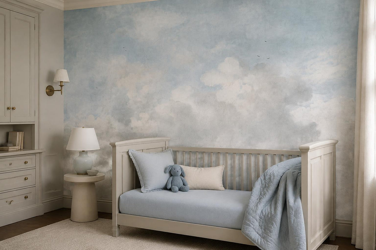 custom botanical neutral kids room stick on removable non woven vinyl wallpaper  scene