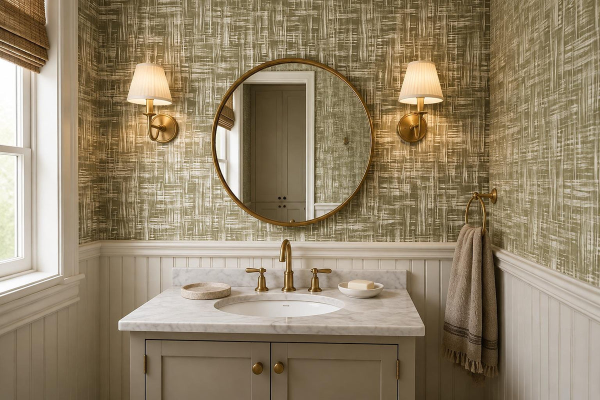custom botanical neutral kids room stick on removable non woven vinyl wallpaper  scene