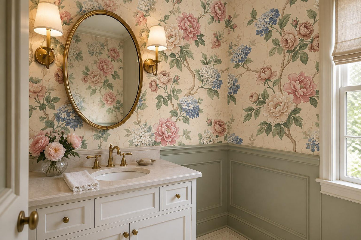 custom botanical neutral kids room stick on removable non woven vinyl wallpaper  scene