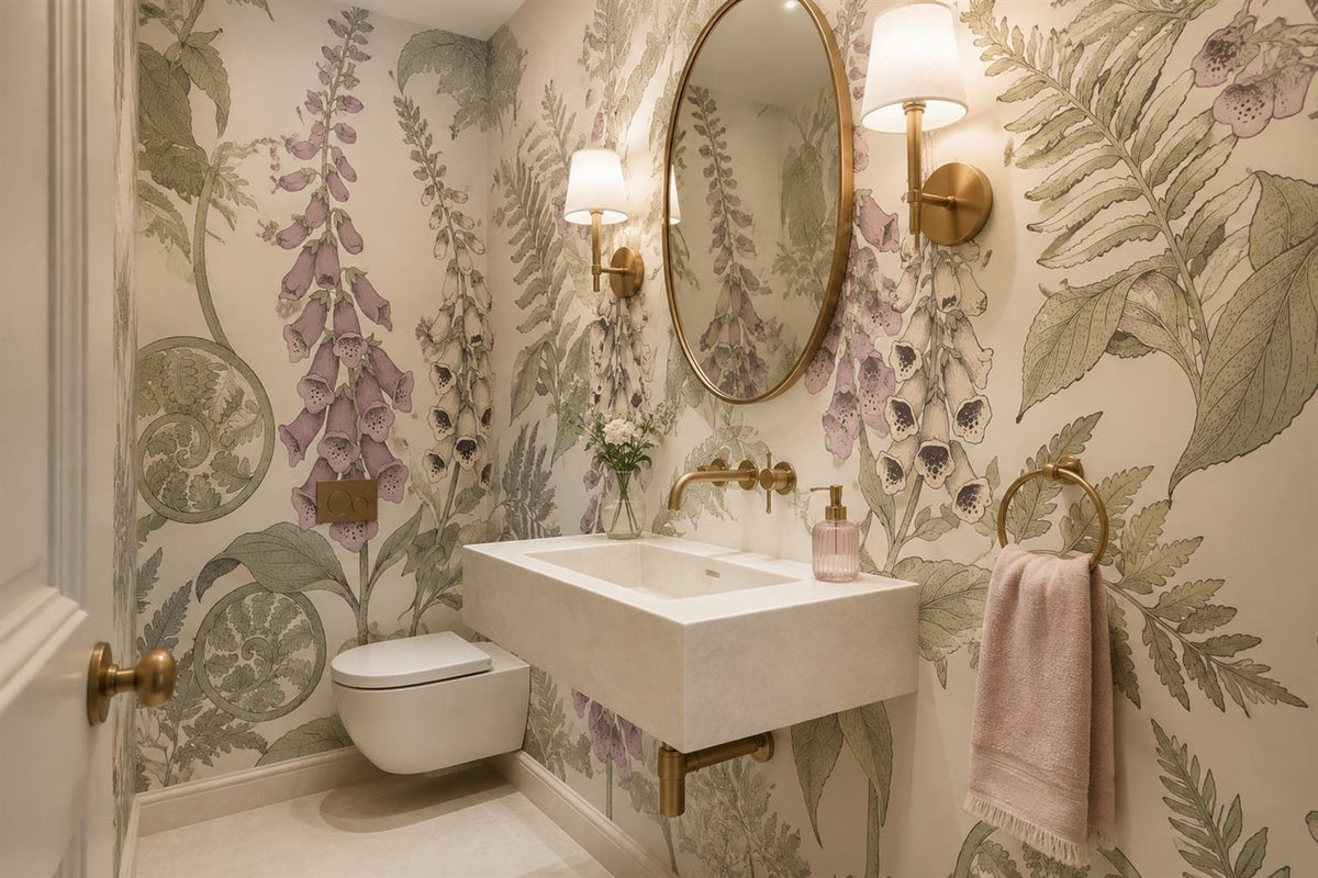 custom botanical neutral kids room stick on removable non woven vinyl wallpaper  scene