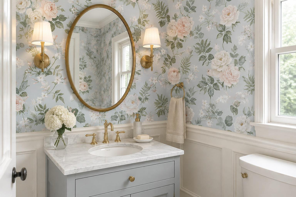 custom botanical neutral kids room stick on removable non woven vinyl wallpaper  scene