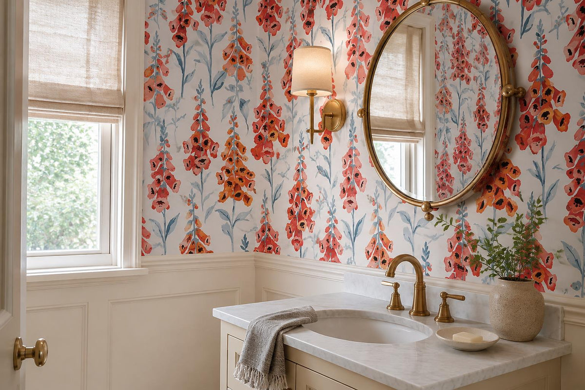 custom botanical neutral kids room stick on removable non woven vinyl wallpaper  scene