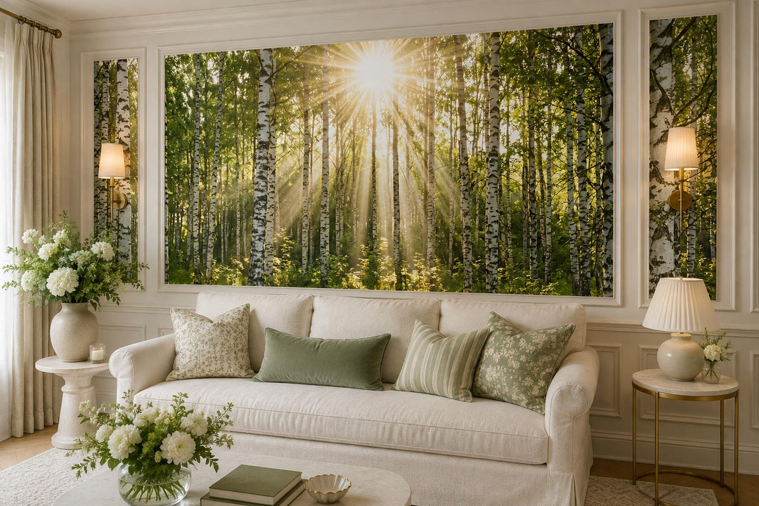 custom botanical neutral living room peel and stick removable non woven vinyl wa scene