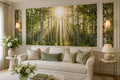 Sunlit Green Forest Wallpaper Mural