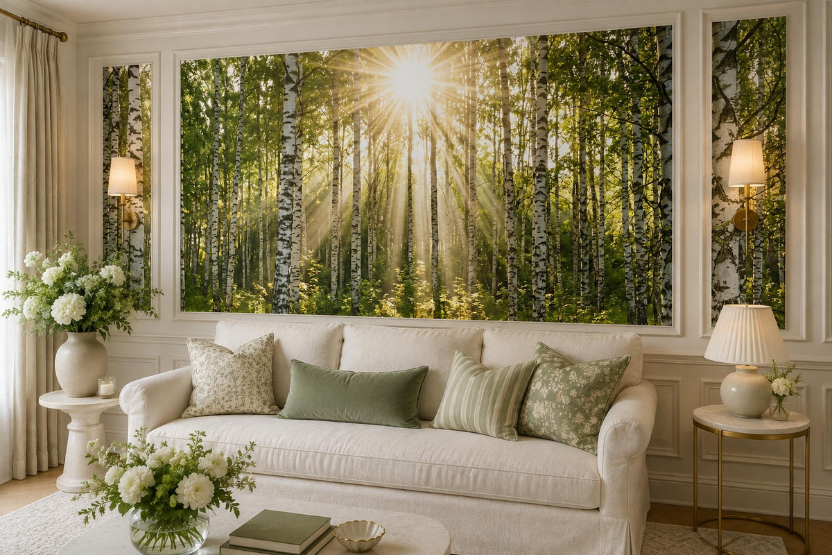 custom botanical neutral living room peel and stick removable non woven vinyl wa scene