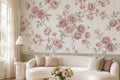 Pink Scattered Roses Wallpaper Mural