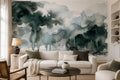 Green Misty Hills Forest Wallpaper Mural