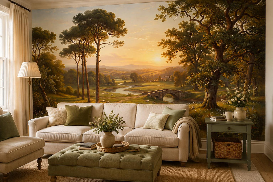 custom botanical neutral living room peel and stick removable non woven vinyl wa scene