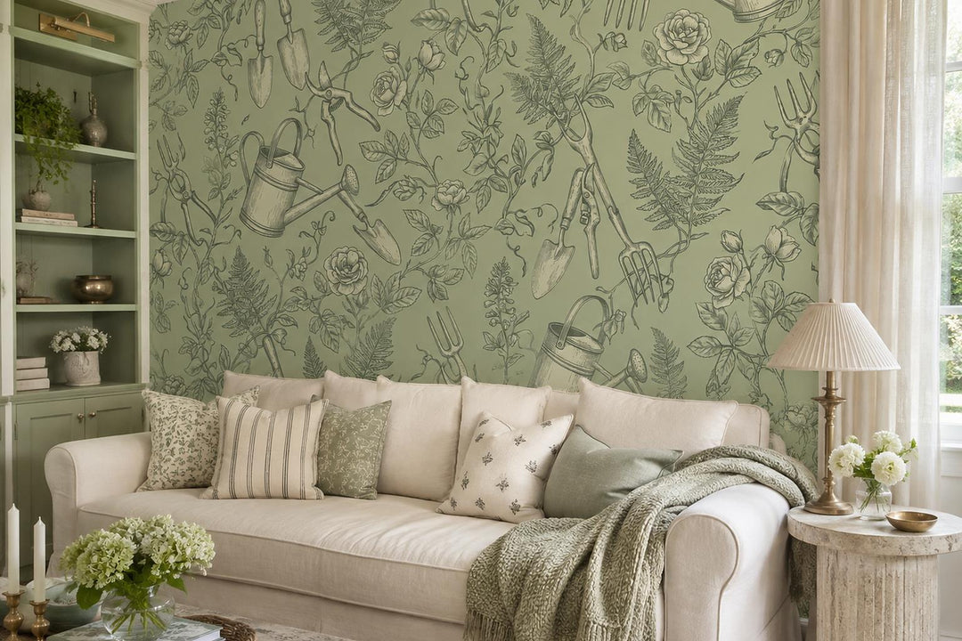 custom botanical neutral living room peel and stick removable non woven vinyl wa scene