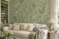 Sage Green Watering Cans Garden Wallpaper Mural