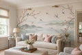Beige Blossom Branches Chinoiserie Wallpaper Mural