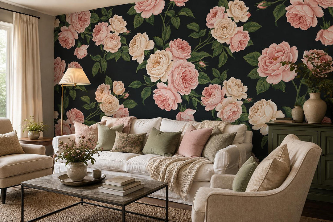 custom botanical neutral living room peel and stick removable non woven vinyl wa scene
