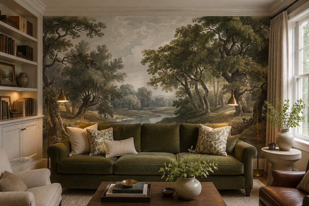 custom botanical neutral living room peel and stick removable non woven vinyl wa scene