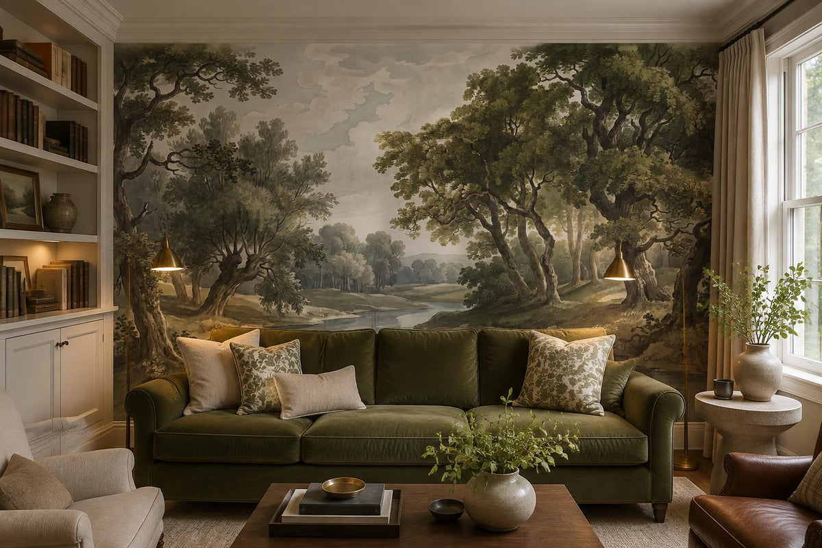 custom botanical neutral living room peel and stick removable non woven vinyl wa scene
