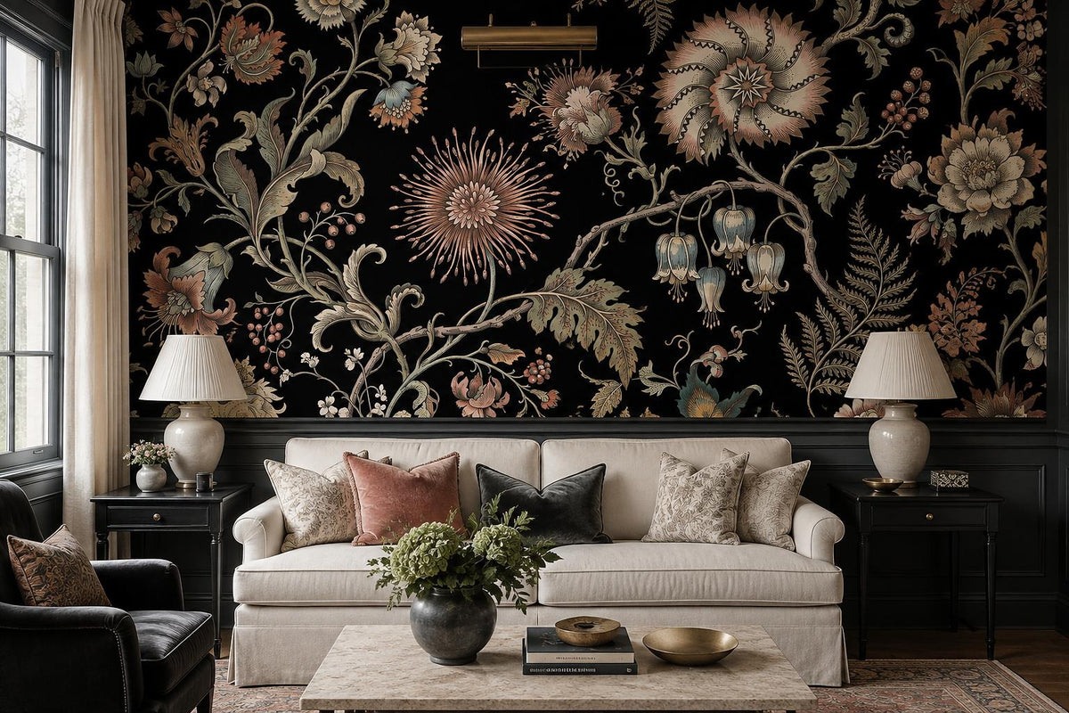 custom botanical neutral living room peel and stick removable non woven vinyl wa scene