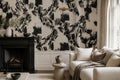 Black Broad Angular Brush Strokes Abstract Wallpaper Mural