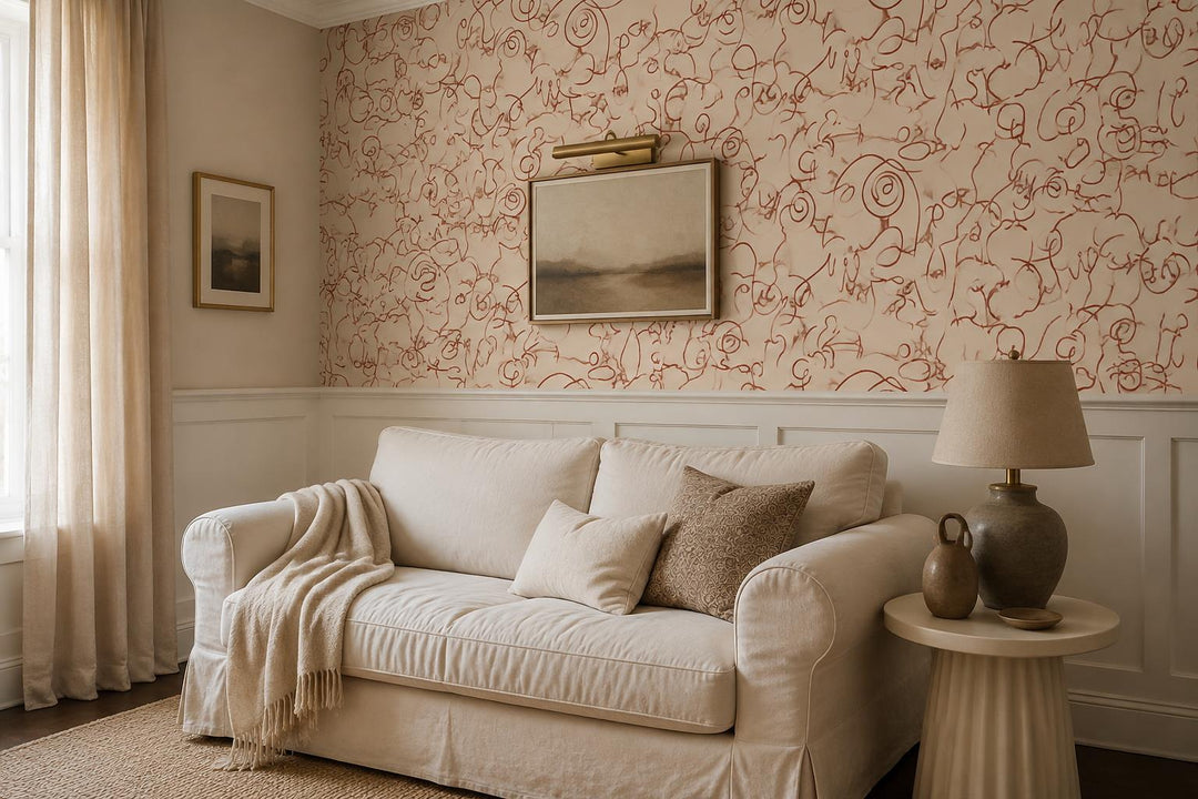 custom botanical neutral living room peel and stick removable non woven vinyl wa scene