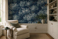 Blue Leaf Clusters Botanical Wallpaper Mural