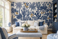 Blue Palms Tropical Wallpaper Mural