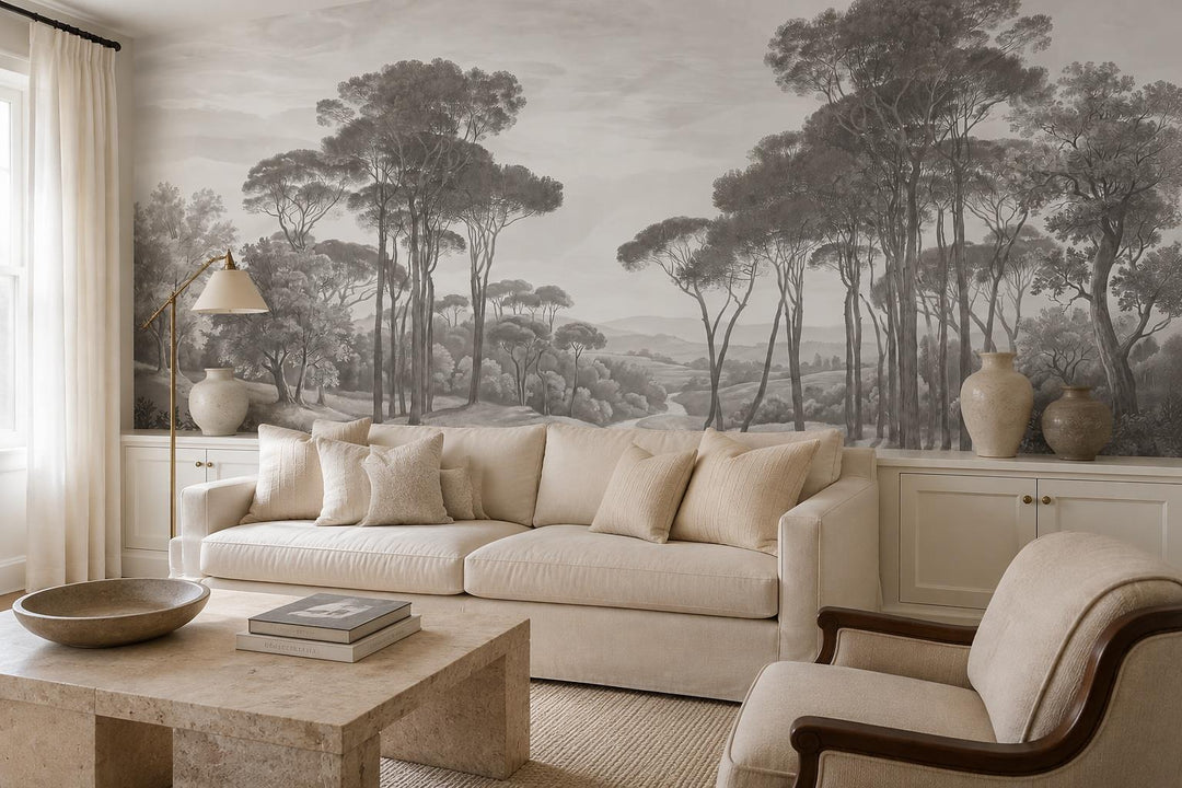 custom botanical neutral living room self adhesive removable non woven vinyl wal scene