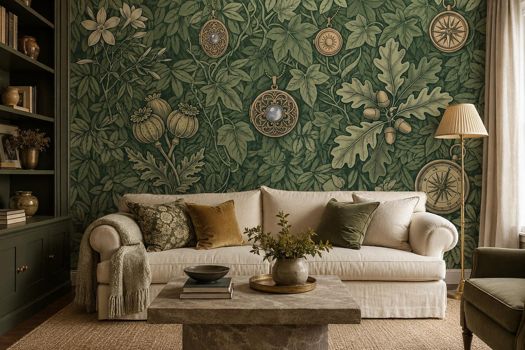 custom botanical neutral living room self adhesive removable non woven vinyl wal scene