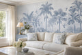 Blue Misty Palms Tropical Wallpaper Mural