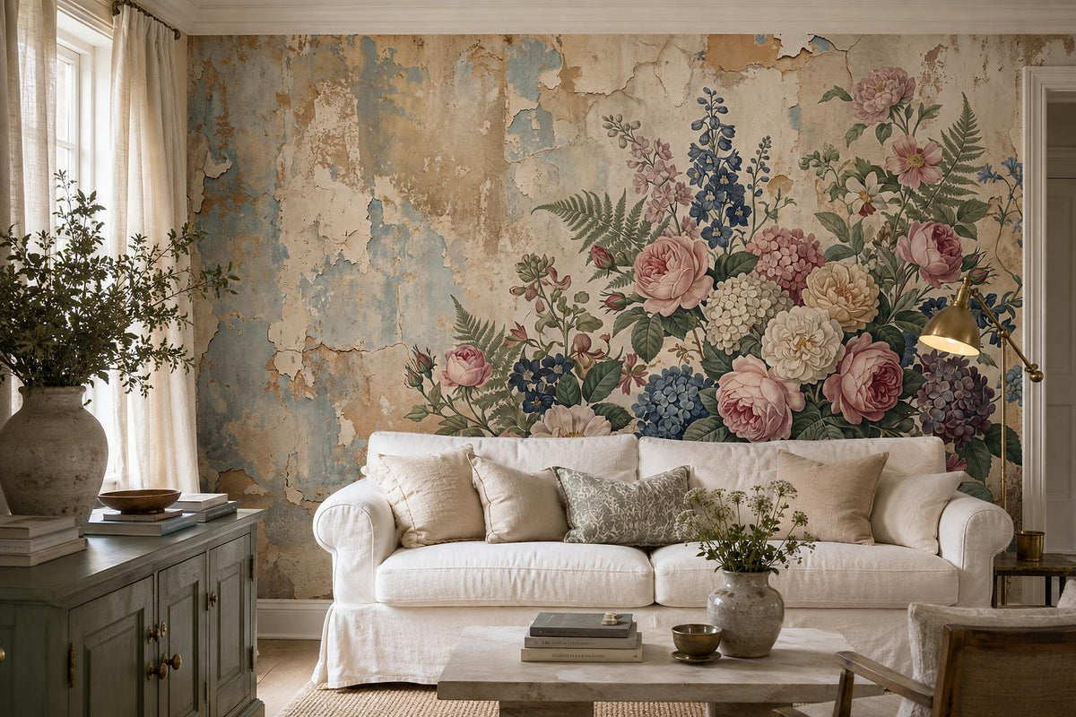 custom botanical neutral living room self adhesive removable non woven vinyl wal scene