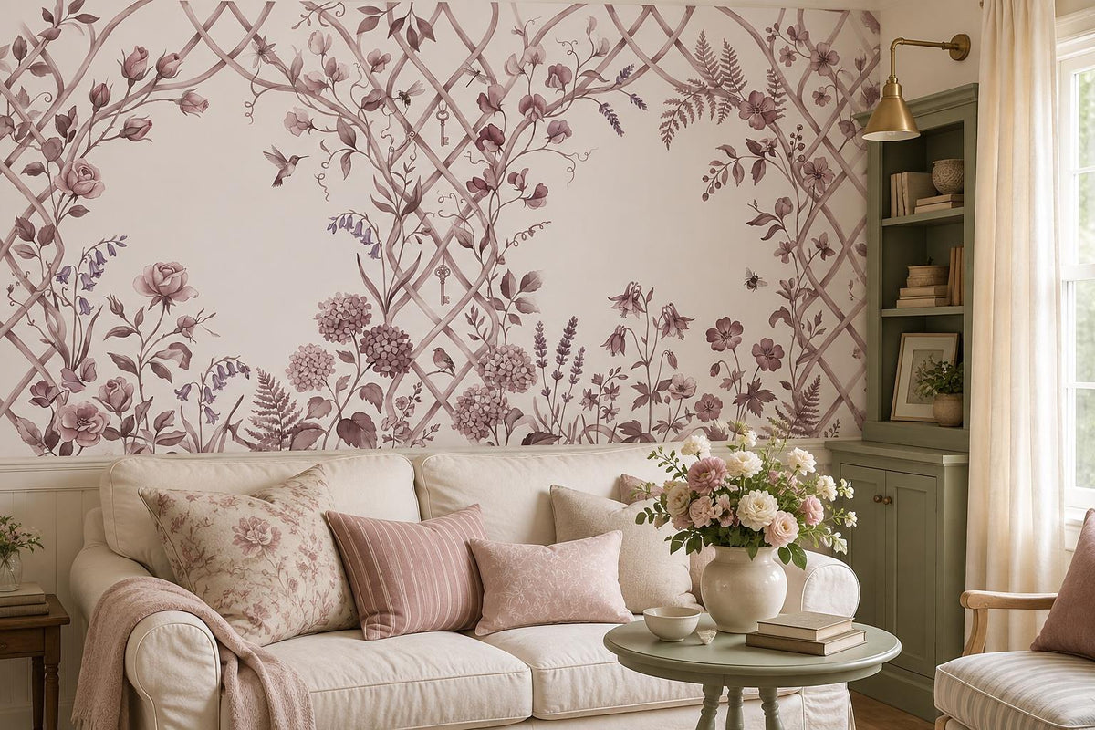 custom botanical neutral living room self adhesive removable non woven vinyl wal scene