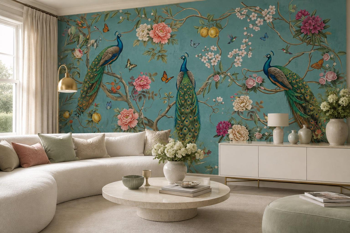 custom botanical neutral living room self adhesive removable non woven vinyl wal scene