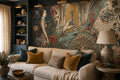 Teal Woman Art-Nouveau Wallpaper Mural