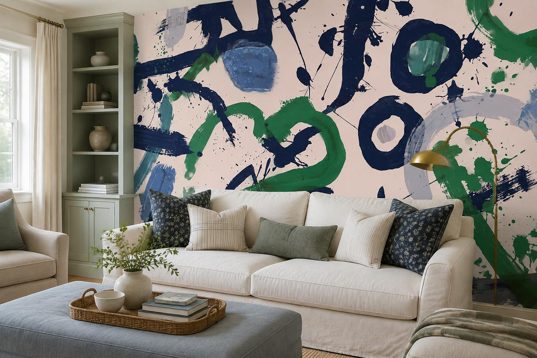 custom botanical neutral living room self adhesive removable non woven vinyl wal scene