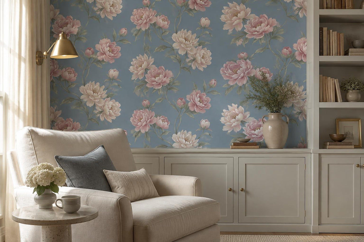 custom botanical neutral living room self adhesive removable non woven vinyl wal scene