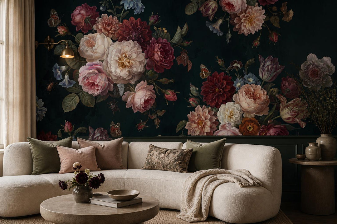 custom botanical neutral living room self adhesive removable non woven vinyl wal scene