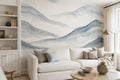 Blue Soft Layered Ridges Mountain Wallpaper Mural